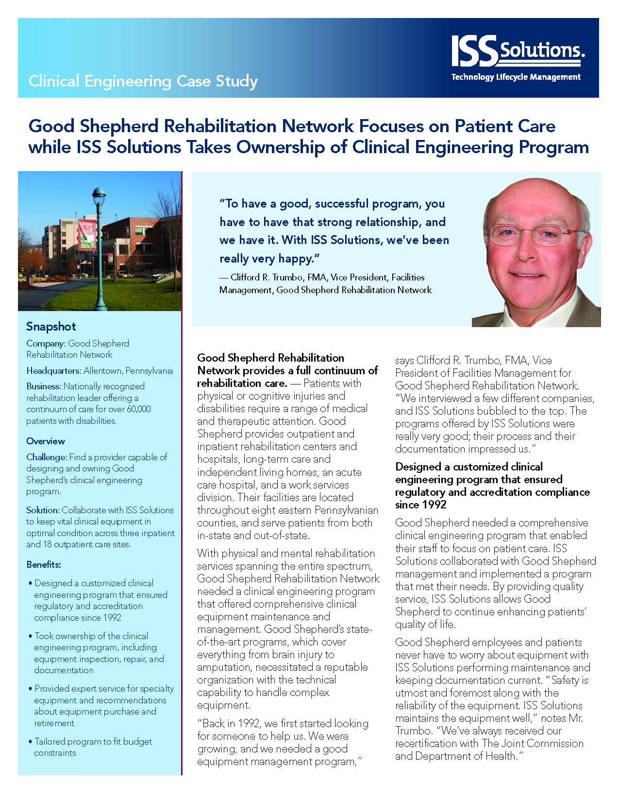 Good Shepherd Rehabilitation Center Case Study ISS