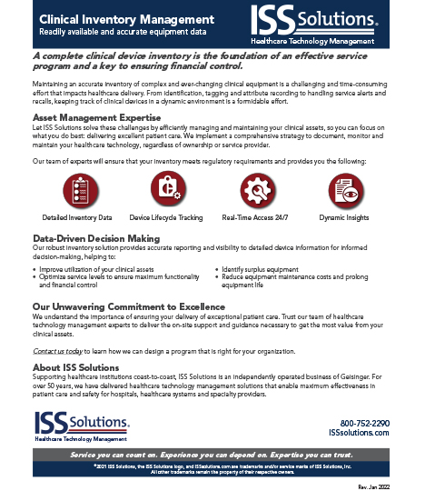 Clinical Inventory Management Datasheet